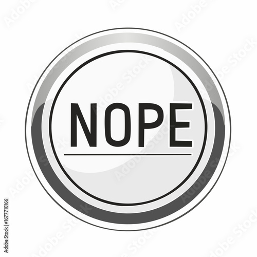 NOPE Outline Typography Button Design