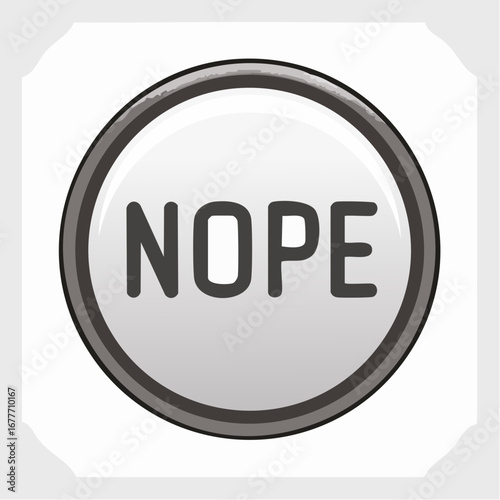 NOPE Outline Typography Button Design