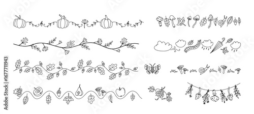 Autumn Doodle Borders Collection