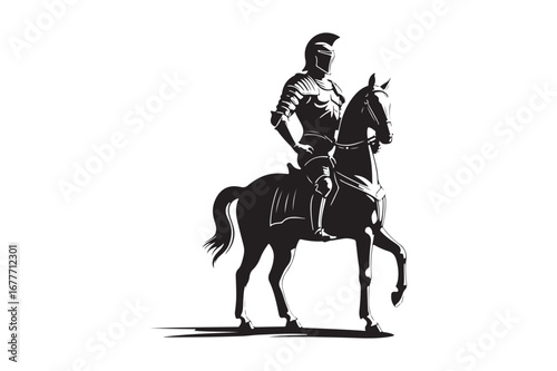 Silhouette of a roman soldier on horseback
