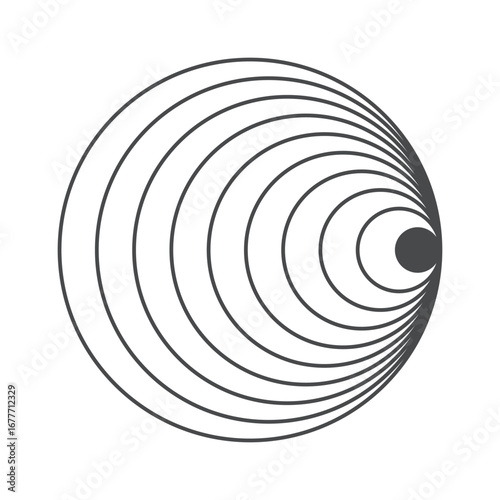 Mid century circle concentric lines