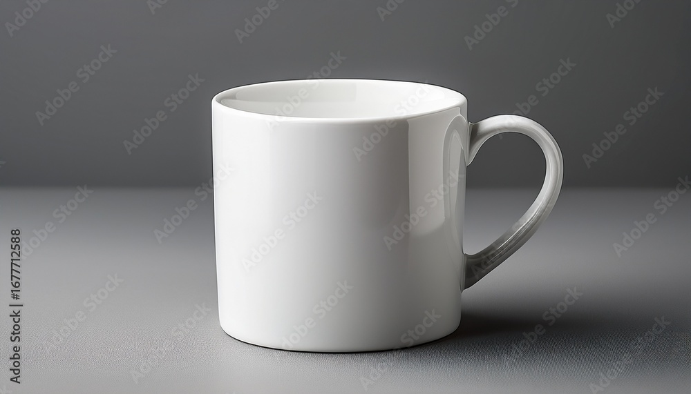 Obraz premium plain white ceramic mug on gray background