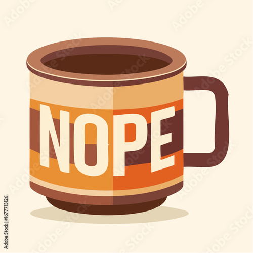NOPE Retro Typography Mug Design