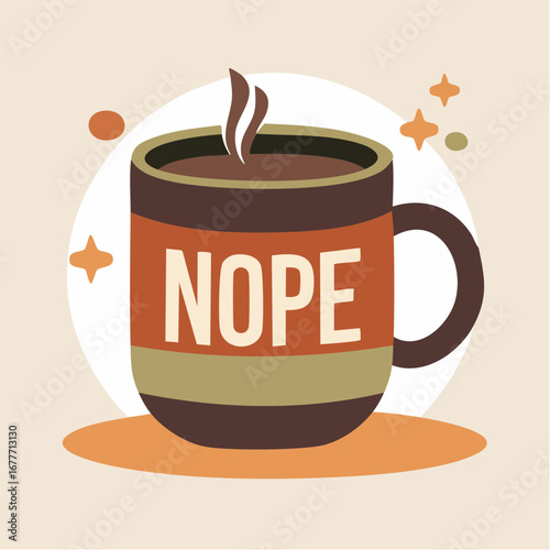 NOPE Retro Typography Mug Design