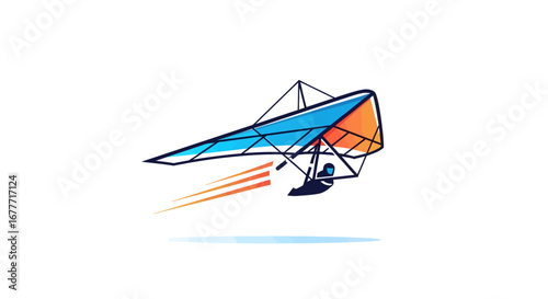 Adventurous Hang Gliding Experience over Scenic Landscapes during Sunrise in a Bright, Vibrant Illustration
