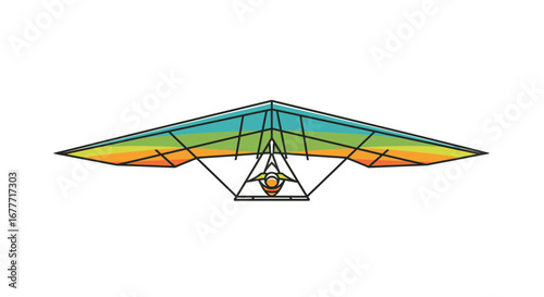 Hang Gliding Adventure, Sport Enthusiasts, Scenic Landscape, Digital Illustration, Open Air, Aerial View, Thrill of Flight