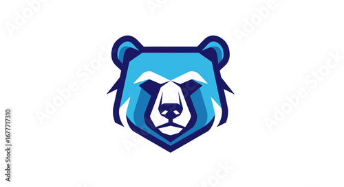 Bold Blue Bear Logo Design, Graphic Art, Creative Branding, Logo Design, Digital Artwork, Modern Style, Vector Illustration