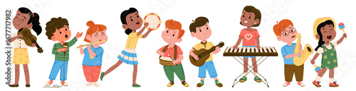 Children Playing Musical Instruments