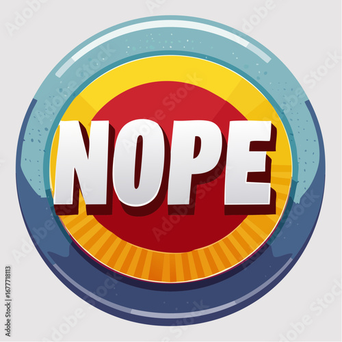 NOPE Comic Typography Button Design