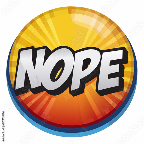 NOPE Comic Typography Button Design