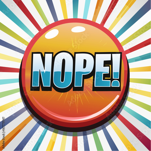 NOPE Comic Typography Button Design