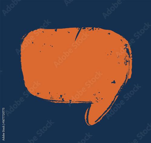 Cartoon vector illustration of hand-drawn speech balloon with rough edges, symbolizing informal conversation, creative thoughts, and expressive communication