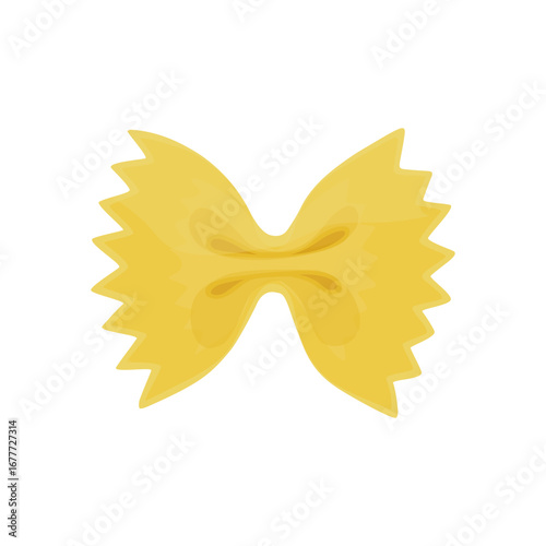 Farfalle flat doodle food illustration. Hand drawn graphic print of pasta type. Vector element of Italian cuisine