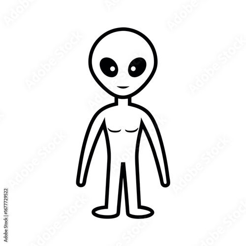 Alien Outline Illustration Vector