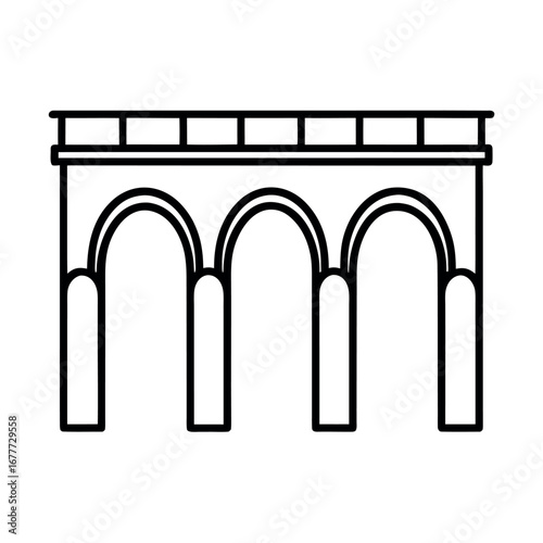 Aqueduct Bridge Outline Illustration