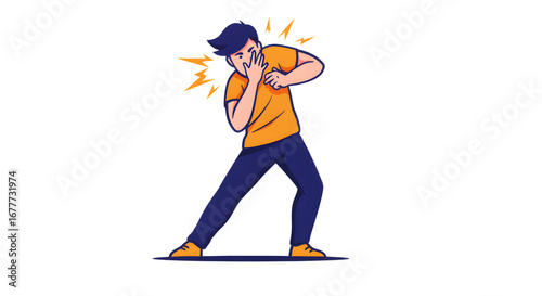 Shocked Man with Hands on Face