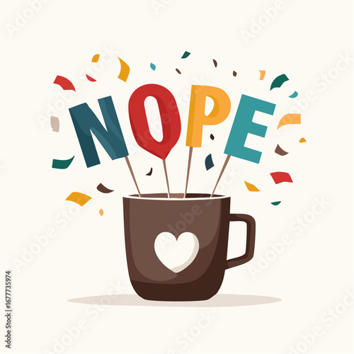 NOPE Party Typography Mug Design