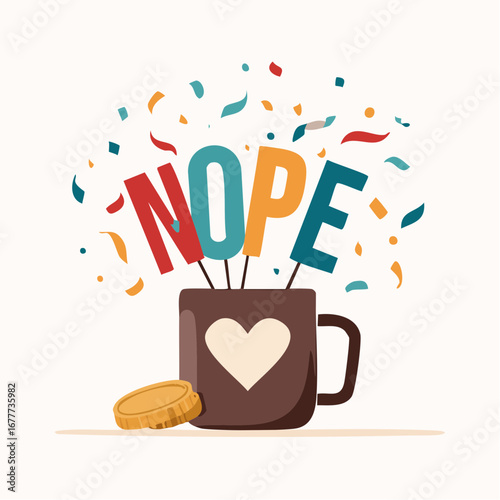 NOPE Party Typography Mug Design