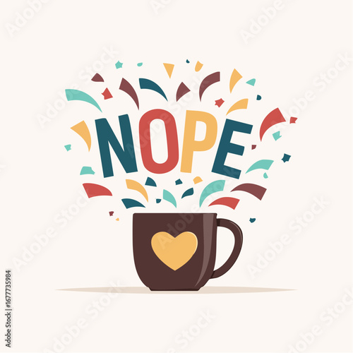 NOPE Party Typography Mug Design
