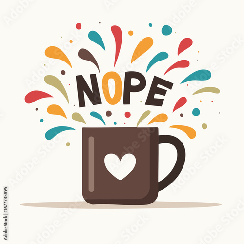 NOPE Party Typography Mug Design