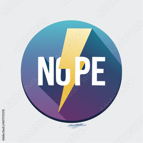 NOPE Electric Typography Button Design
