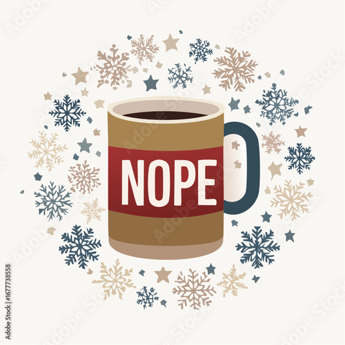 NOPE Winter Typography Mug Design