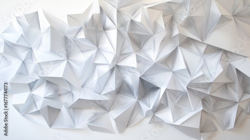 Abstract white geometric sculpture