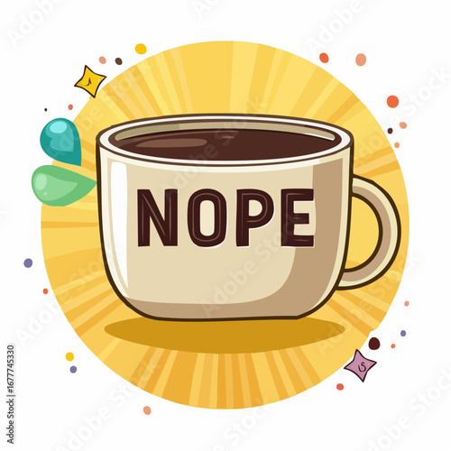 NOPE Comic Typography Mug Design