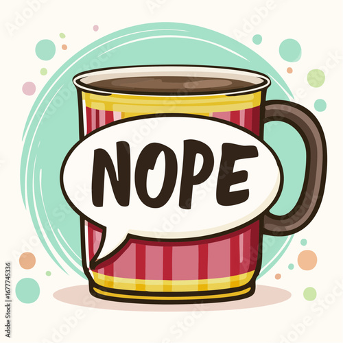 NOPE Comic Typography Mug Design