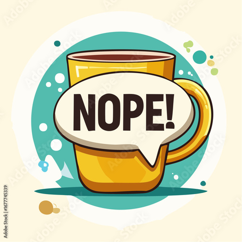 NOPE Comic Typography Mug Design