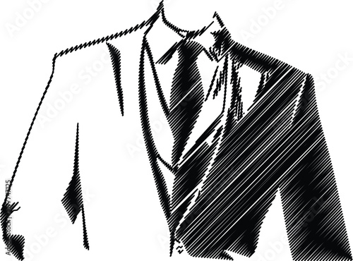 Elegant Businessman in Formal Suit and Tie Sketch