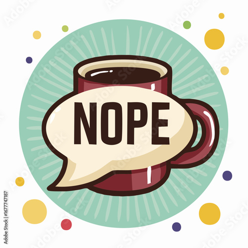 NOPE Comic Typography Mug Design