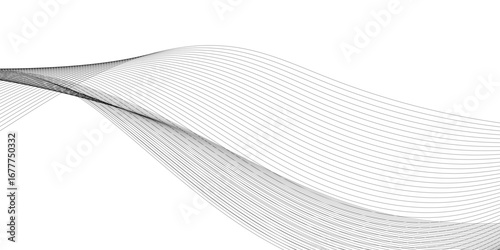 Abstract white and grey geometric smoky blend liens background. Gray and white abstract technology wavy curve lines background. Vector illustration.