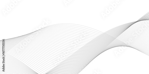 Abstract white and grey geometric smoky blend liens background. Gray and white abstract technology wavy curve lines background. Vector illustration.