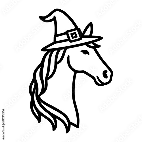 Horse with Witch Hat