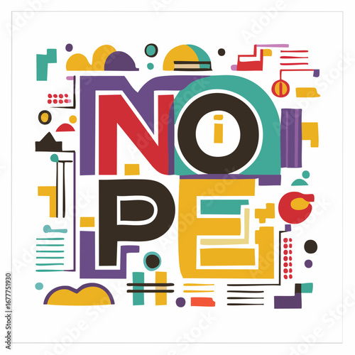 NOPE vector graphic in bold letters