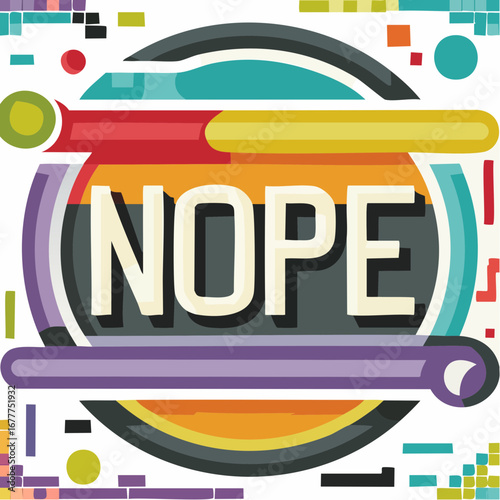 NOPE vector graphic in bold letters