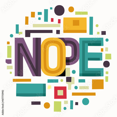 NOPE vector graphic in bold letters