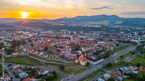 Sunset panorama of Bardejov in Slovakia