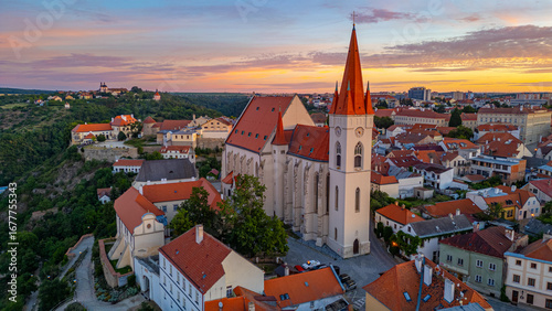 Wallpaper Mural Sunrise view of Saint Nicholas church in Znojmo, Czech republic Torontodigital.ca