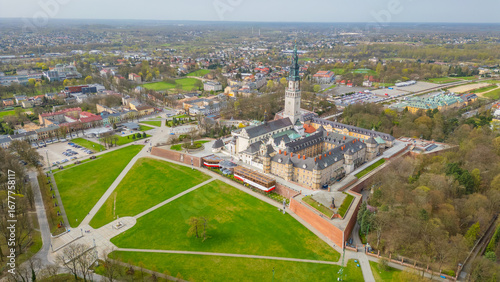 Canvas Print Panorama view of Jasna Gora monastery in Czestochowa, Poland