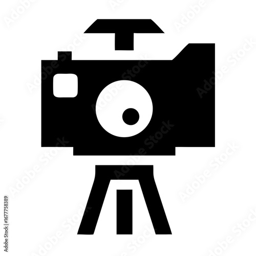 Wildlife camera icon set in minimalist style on transparent background