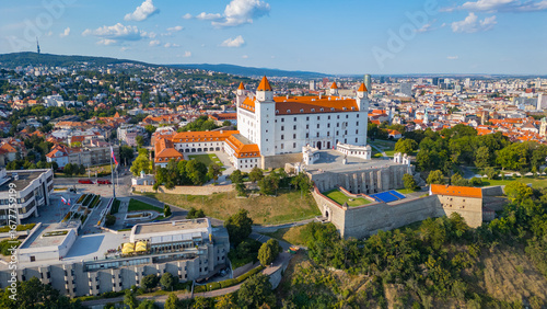 Canvas Print Aerial view of Bratislava castle in Slovakia