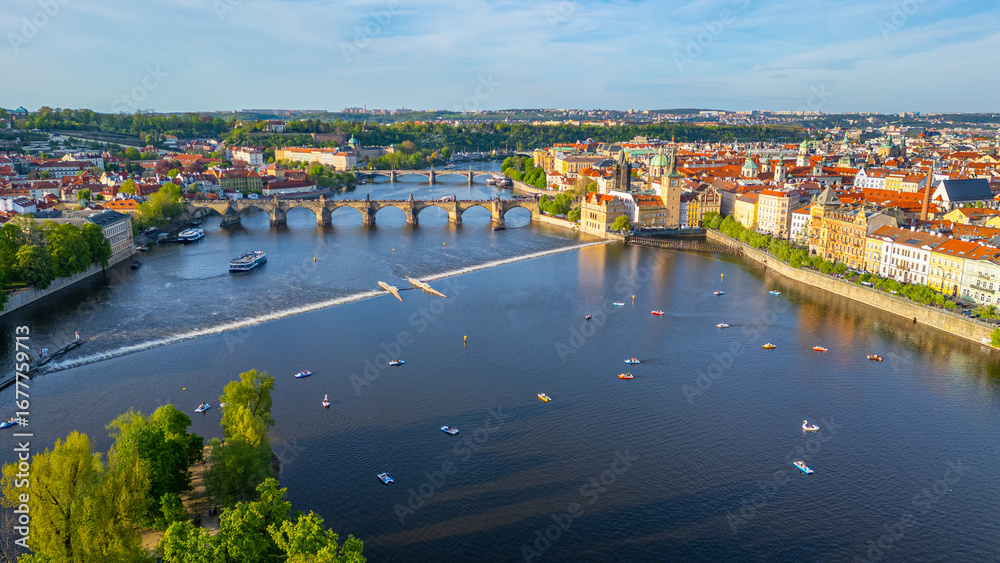Fototapeta premium Panorama view of the old town of Prague, Czech republic