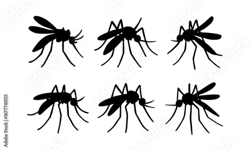 Mosquito silhouette collection: insect designs for nature and science projects