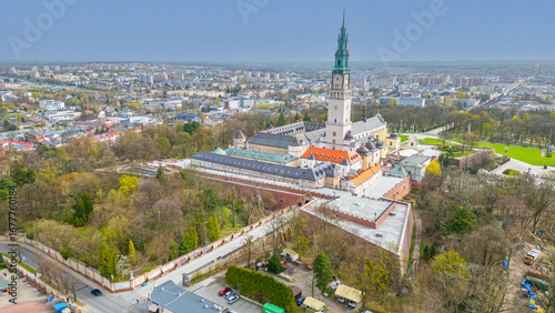 Tableau sur toile Panorama view of Jasna Gora monastery in Czestochowa, Poland