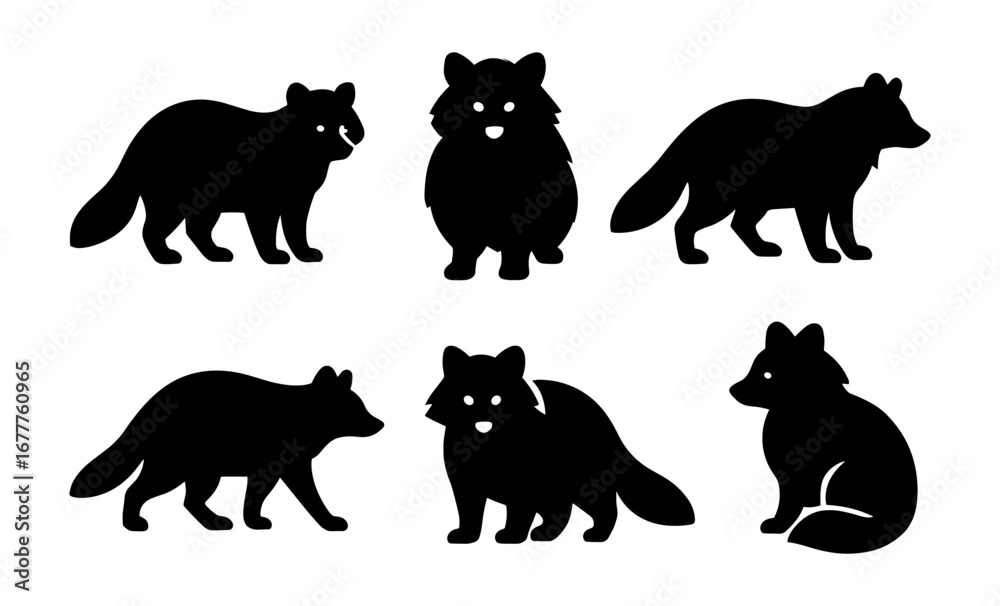 Naklejka premium Silhouette animals collection: various animal shapes in a clean minimalist style