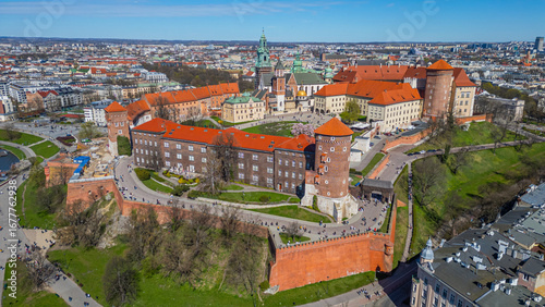 Принти на полотні Aerial view of the Wawel castle in the polish city Krakow/Cracow