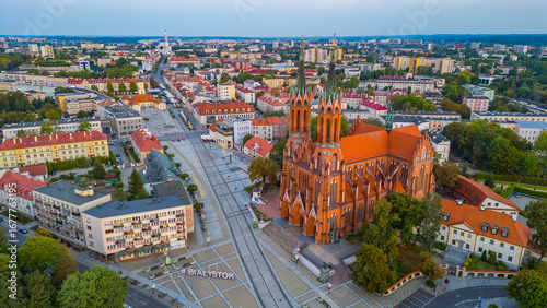 Картината върху платно Panorama view of the old town of Bialystok in Poland