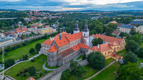 Wallpaper Mural Sunset view of Saint Prokop basilica in Trebic in Czech republic Torontodigital.ca